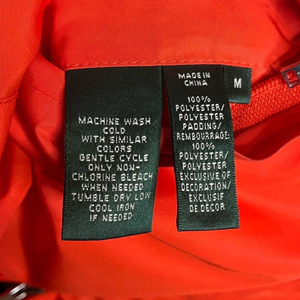 LAUREN RALPH LAUREN reversible crested navy and orange full zip vest size medium - Picture 8 of 8